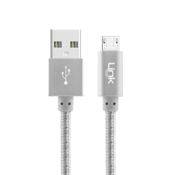 LinkTech K542 Micro USB Örgü Metal 30cm Kısa Şarj Kablosu - Resim 3