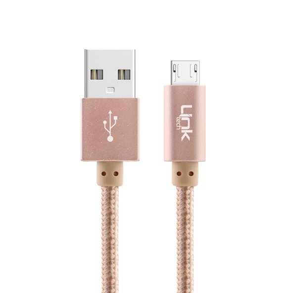 LinkTech K542 Micro USB Örgü Metal 30cm Kısa Şarj Kablosu - Resim 2