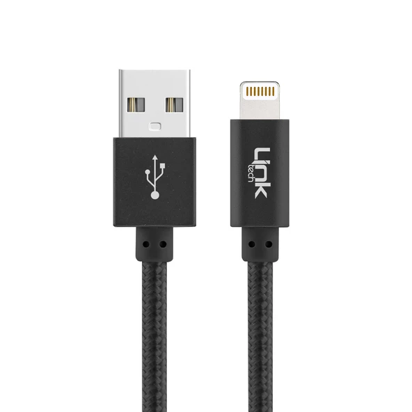 LinkTech K544 Safe Lightning USB Örgü Metal Data/Şarj Kablosu 30cm - Resim 3