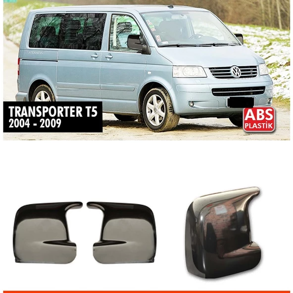 VW TRANSPORTER T5  2004-2010 UYUMLU PARLAK SİYAH BATMAN AYNA KAPAĞI ürün görseli 1