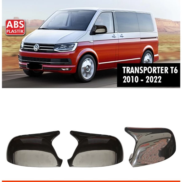 VW TRANSPORTER 2010-2022 UYUMLU PARLAK SİYAH BATMAN AYNA KAPAĞI ürün görseli 1