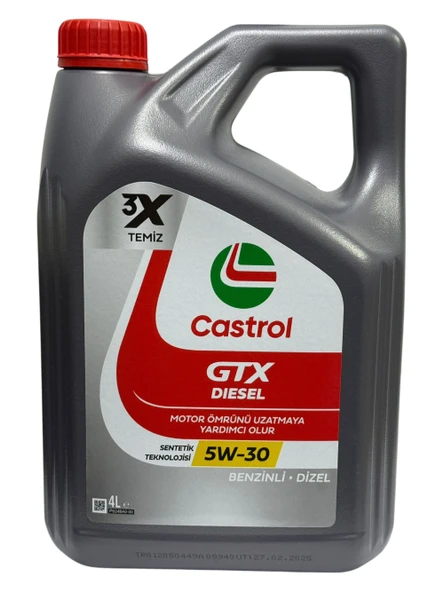 Castrol GTX Diesel 5W-30 C2 Motor Yağı 4 Litre - Benzinli ve Dizel Araç ürün görseli 1