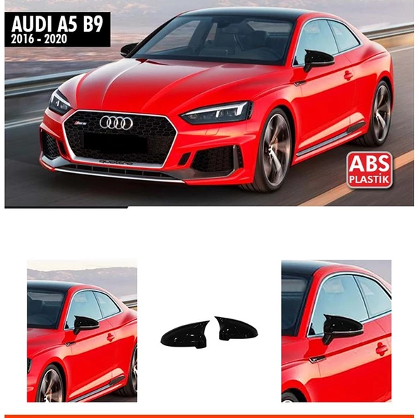 AUDİ A5  2016-2021 UYUMLU PARLAK SİYAH BATMAN AYNA KAPAĞI ürün görseli 1