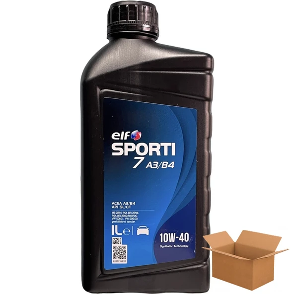 Elf Sporti 7 10W-40 ACEA A3/B4 Motor Yağı 12 x 1 Litre (1 Koli) ürün görseli 1
