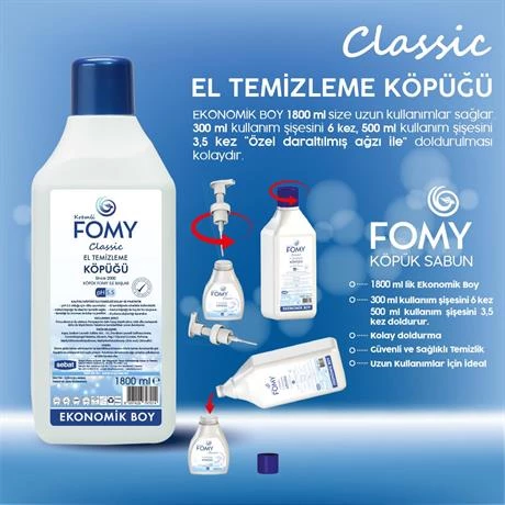 FOMY Classic Köpük Sabun Seti + PAKY Elde Bulaşık Deterjanı - Resim 4