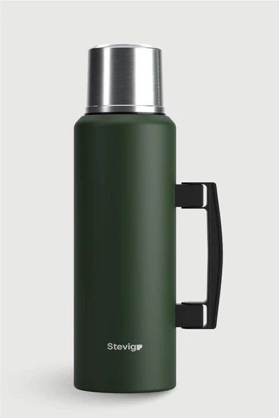 Stevig 4 Camp Klasik Vakumlu Kulplu Çelik Termos 1.5 LT. Green ST-206 ürün görseli 1