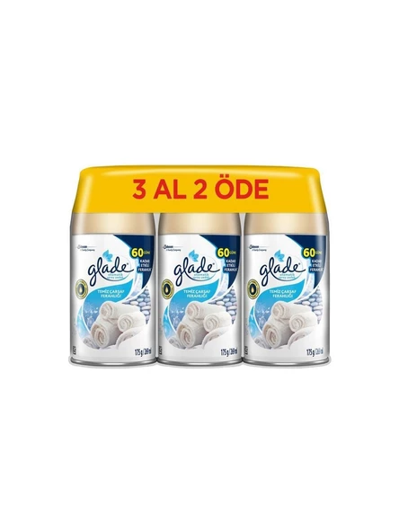Glade Oda Kokusu, Otomatik Sprey Yedek, 3 Al 2 Öde, Temiz Çarşaf Ferahlığı, 269 ml 3'lü ürün görseli 1