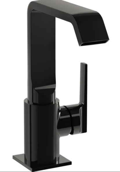 Vitra Suit A4261639 Lavabo Bataryası, Yandan Kumandalı, Parlak Siyah ürün görseli 1