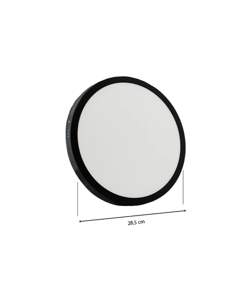 24W Siyah Sıva Üstü Yuvarlak Led Panel 3200K Sarı Işık ürün görseli 1
