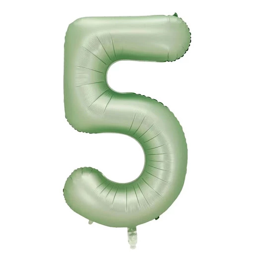 5 Rakam Yeşil Folyo Balon 40 inç 100 cm ürün görseli 1