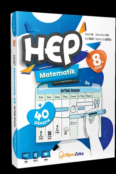 8. Sınıf Haftalık HEP Matematik 40 Deneme Hiper Zeka ürün görseli 1