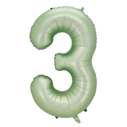 3 Rakam Yeşil Folyo Balon 40 inç 100 cm ürün görseli 1