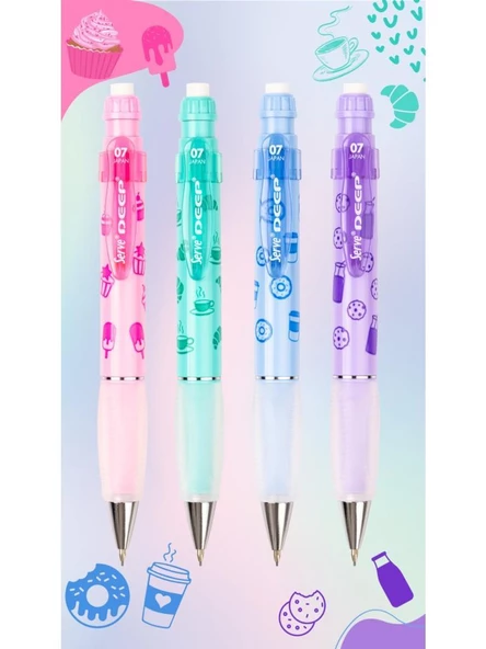 Serve Deep Versatil Uçlu Kalem 0.7 mm - Tatlı Serisi 4'lü Set ürün görseli 1