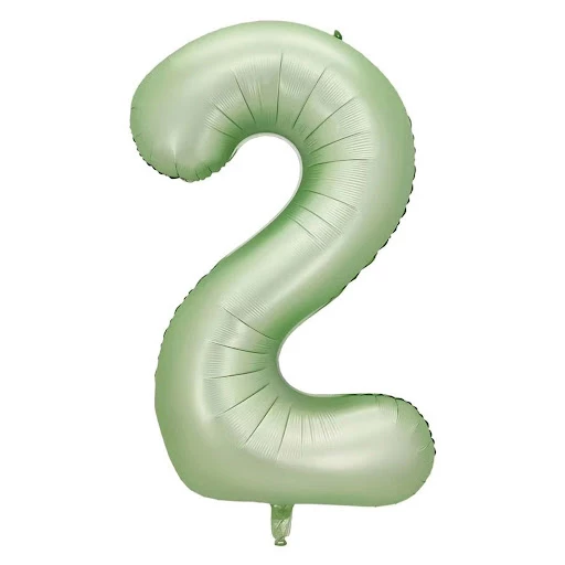 2 Rakam Yeşil Folyo Balon 40 inç 100 cm ürün görseli 1
