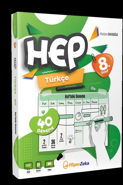 8. Sınıf Haftalık HEP Türkçe 40 Deneme Hiper Zeka ürün görseli 1