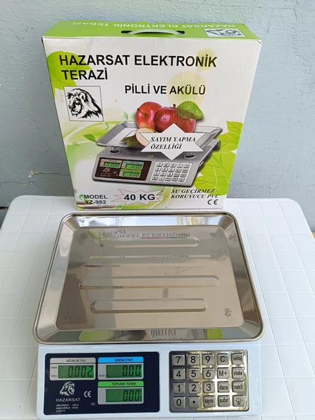 40 KG PİLLİ VE ŞARJLI-FİYAT HESAPLAMALI VE TERAZİ-METAL PANEL TARTI-2 YIL GARANTİLİ ürün görseli 1