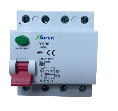 XKOREN 4X100A 30MA 6KA Kaçak Akım RÖLESİ XKR64P-30-100 ürün görseli 1