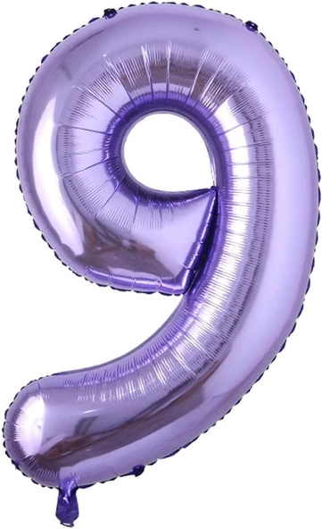 9 Rakam Mor Folyo Balon 40 inç 100 cm ürün görseli 1