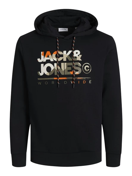 JACK JONES Yazı Baskılı Kapüşonlu Erkek Sweatshirt 12256821 ürün görseli 1