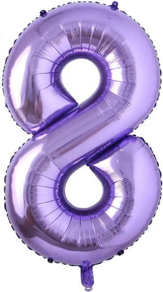 8 Rakam Mor Folyo Balon 40 inç 100 cm ürün görseli 1