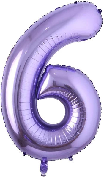 6 Rakam Mor Folyo Balon 40 inç 100 cm ürün görseli 1