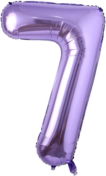 7 Rakam Mor Folyo Balon 40 inç 100 cm ürün görseli 1