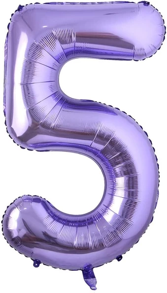 5 Rakam Mor Folyo Balon 40 inç 100 cm ürün görseli 1
