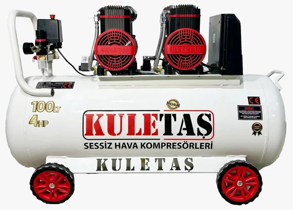 Kuletaş 100 Litre 4 HP Sessiz Premium Kafa Hava Kompresörü ürün görseli 1