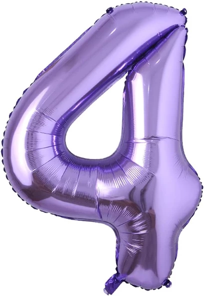 4 Rakam Mor Folyo Balon 40 inç 100 cm ürün görseli 1