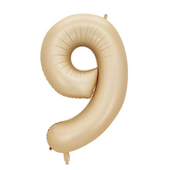 9 Rakam Karamel Folyo Balon 40 inç 100 cm ürün görseli 1