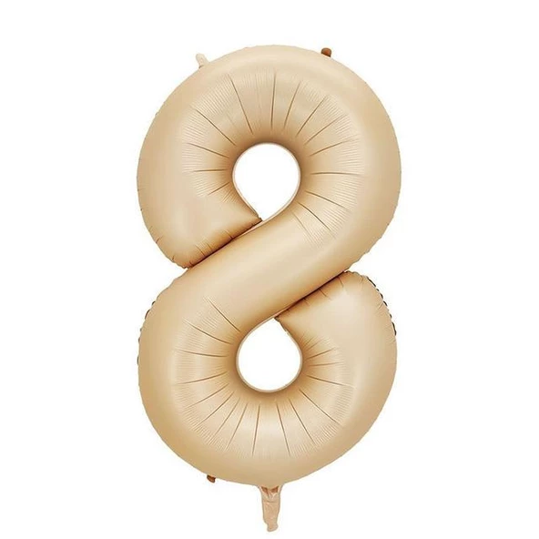8 Rakam Karamel Folyo Balon 40 inç 100 cm ürün görseli 1
