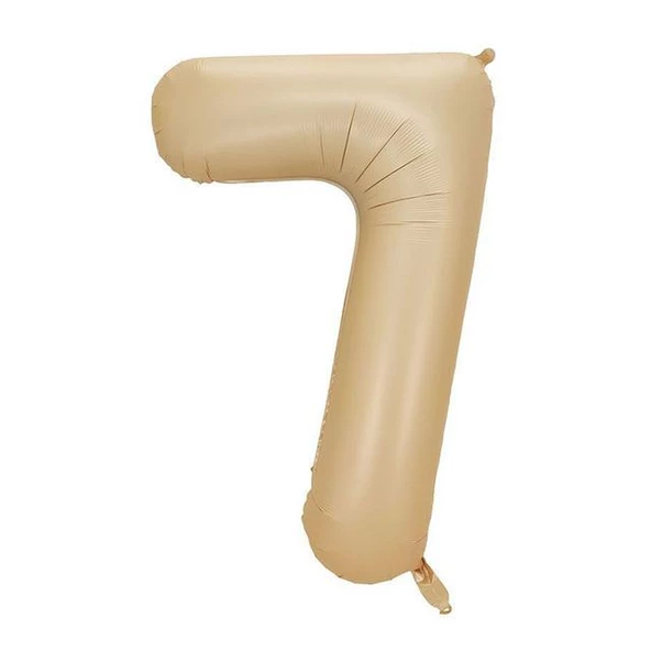 7 Rakam Karamel Folyo Balon 40 inç 100 cm ürün görseli 1