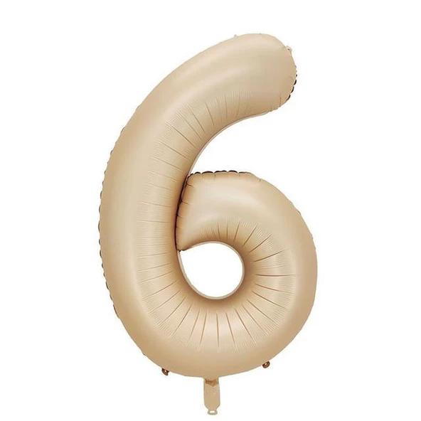 6 Rakam Karamel Folyo Balon 40 inç 100 cm ürün görseli 1