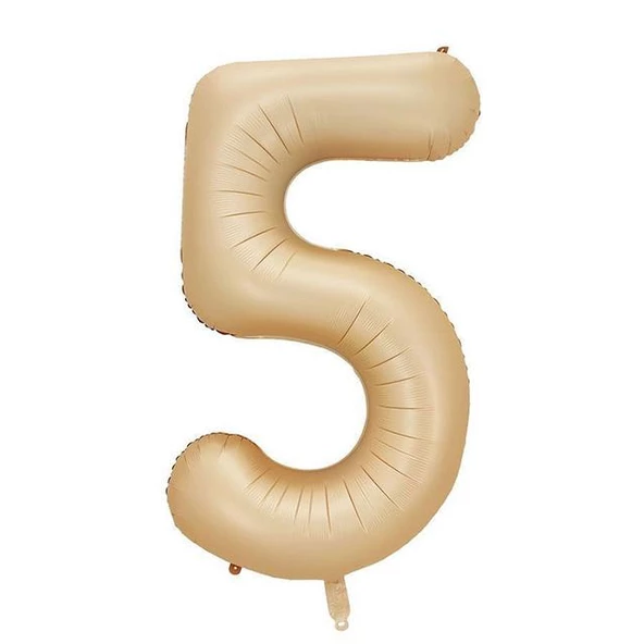 5 Rakam Karamel Folyo Balon 40 inç 100 cm ürün görseli 1