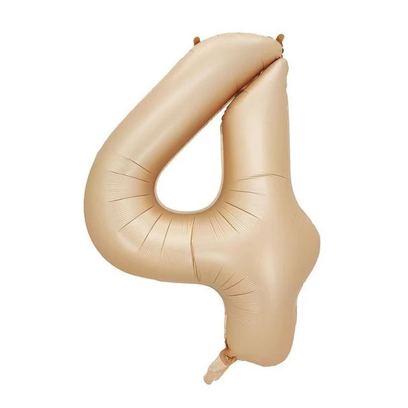 4 Rakam Karamel Folyo Balon 40 inç 100 cm ürün görseli 1