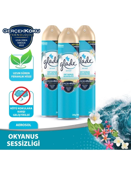 Glade Aerosol Oda Kokusu Okyanus Sessizliği 3'lü Set ürün görseli 1