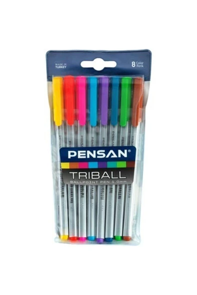 Pensan Triball 1.0 Tükenmez Kalem 8'li ürün görseli 1