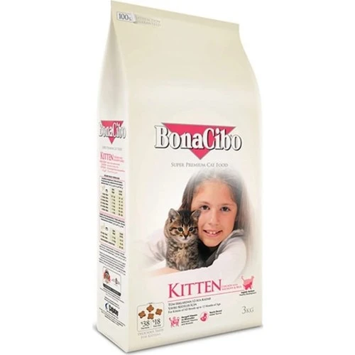 Bonacibo Kitten Tavuklu (Hamsi ve Pirinç Eşliğinde) Yavru Kedi Maması 1,5 Kg. ürün görseli 1