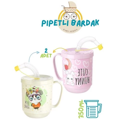 ModaCar Pipetli Bardak 2 li Momma Design ürün görseli 1