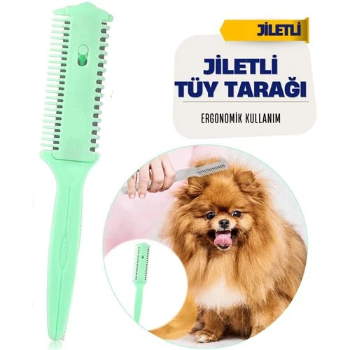 ModaCar Medium Kedi Köpek Jiletli Tüy Alma Tarağı ürün görseli 1