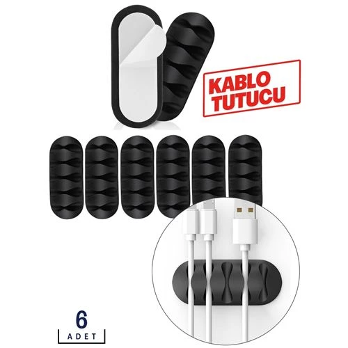 ModaCar Masa Kenarı Kablo Fiş Tutucu 6 ADET Delapia Design ürün görseli 1