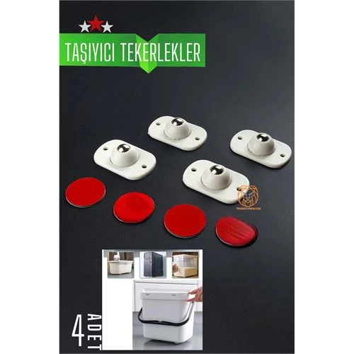 ModaCar Bilyeli Mini Taşıyıcı Tekerlek Seti  360D Yapışkanlı ürün görseli 1