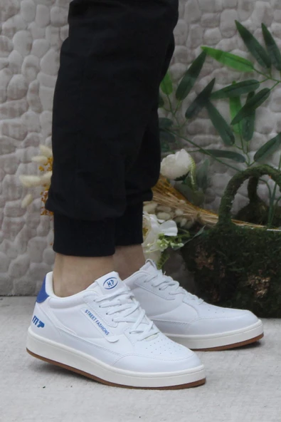 M.P 242 2058 Beyaz Mavi Rahat Orijinal Ürün Sneaker Erkek Ayakkabı ürün görseli 1