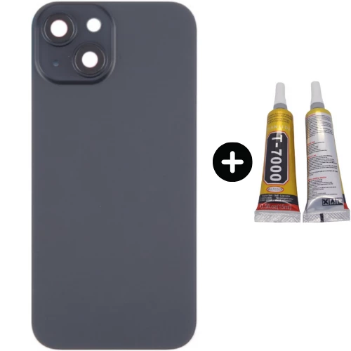 iPhone 15 Uyumlu Arka Pil Batarya Kapak Siyah + B7000 ürün görseli 1