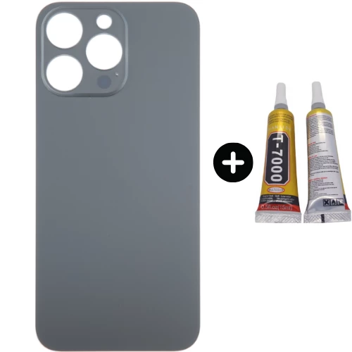 iPhone 15 Pro Max Uyumlu Arka Pil Batarya Kapak Siyah + B7000 ürün görseli 1