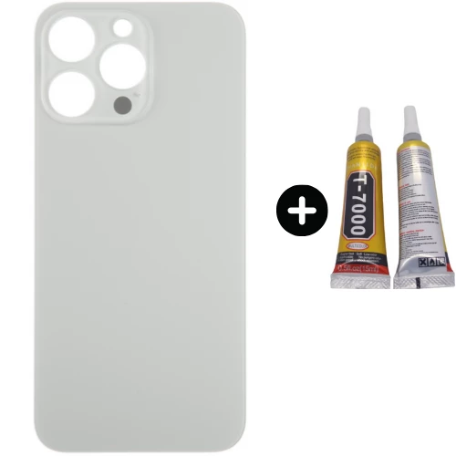 iPhone 15 Pro Max Uyumlu Arka Pil Batarya Kapak Titanyum + B7000 ürün görseli 1