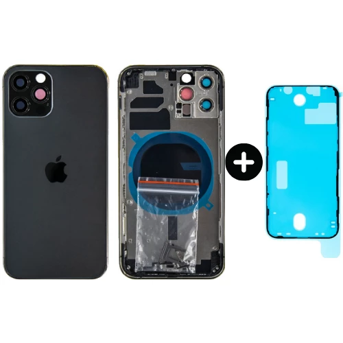 iPhone 12 Pro Uyumlu Boş Kasa Siyah + Sıvı Ve Toz Bandı ürün görseli 1