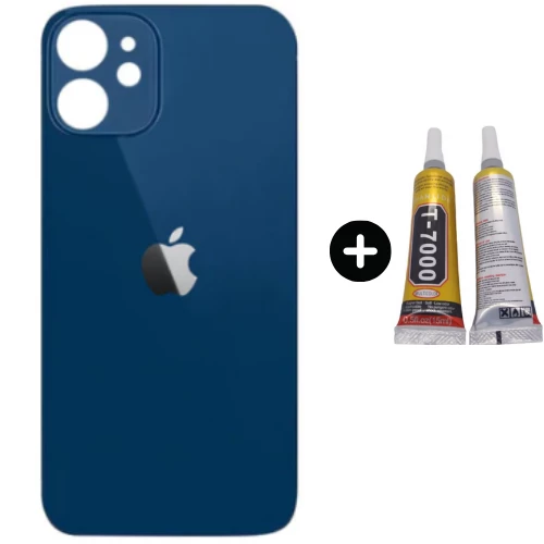 iPhone 12 Mini Uyumlu Arka Pil Batarya Kapak Mavi + B7000 ürün görseli 1