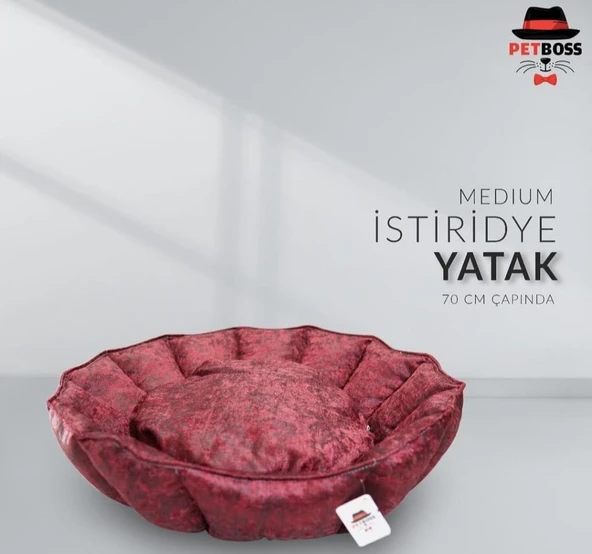 Petboss İstiridye Tüy Tutmaz Kedi Köpek Yatak Büyük Boy 70cm ürün görseli 1