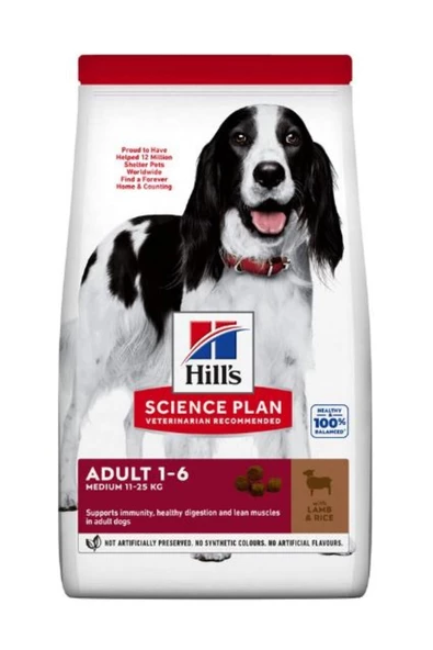 Hills Adult Medium Lamb Rice Kuzu Etli ve Pirinçli Yetişkin Köpek Maması 14 kg ürün görseli 1